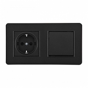 Блок с розеткой и выключателем Arte Milano SET16-2 SET16-2-40-1-30-1 black цвет Черный
