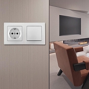 Блок с розеткой и выключателем Arte Milano SET16-2 SET16-2-40-1-30-1 silver цвет Серебро-1