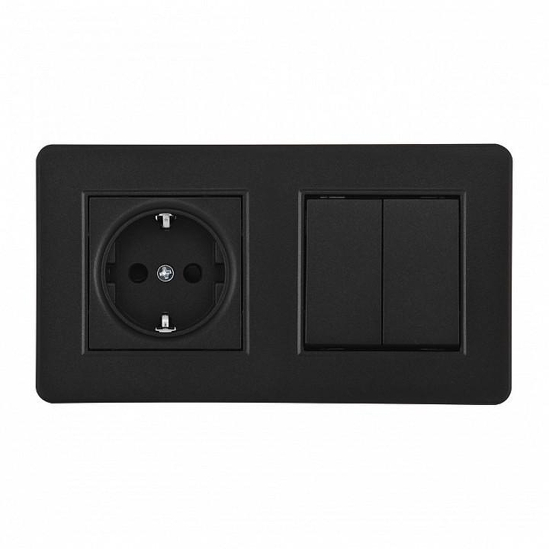 Блок с выключателями двухклавишными Arte Milano SET16-2 SET16-2-40-1-30-2 black 
