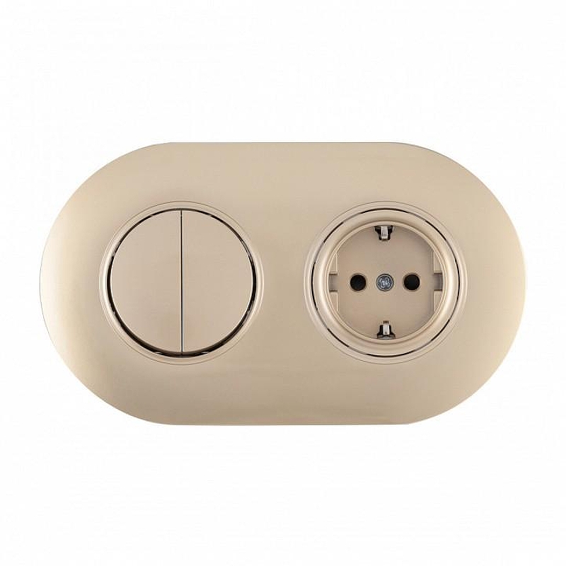 Блок с розеткой и выключателем Arte Milano SET08-2 SET08-2-40-1-30-2 shampan 