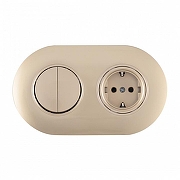 Блок с розеткой и выключателем Arte Milano SET08-2 SET08-2-40-1-30-2 shampan цвет Бежевый