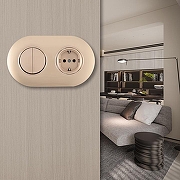 Блок с розеткой и выключателем Arte Milano SET08-2 SET08-2-40-1-30-2 shampan цвет Бежевый-1