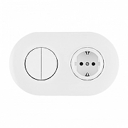 Блок с розеткой и выключателем Arte Milano SET08-2 SET08-2-40-1-30-2 white цвет Белый