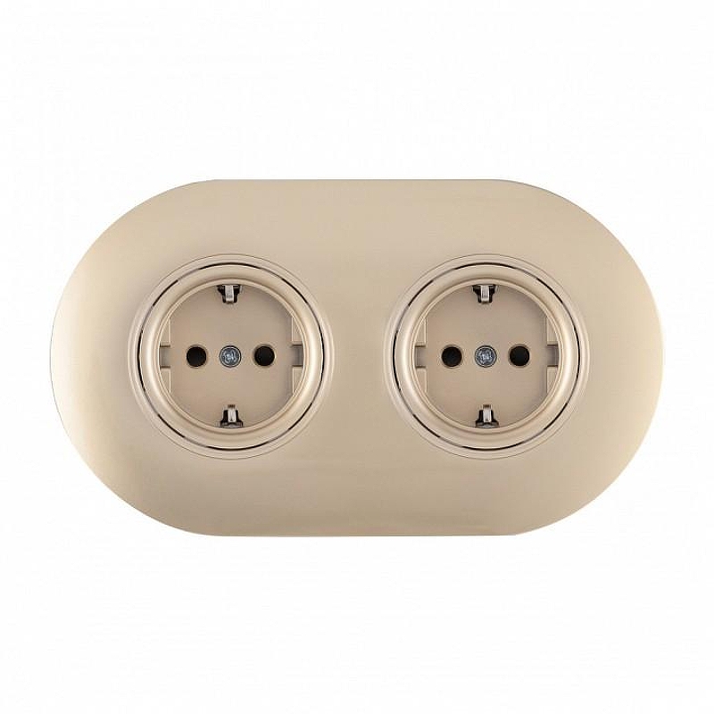 Розетка с заземлением и со шторкой Arte Milano SET08-2 SET08-2-40-1x2 shampan 