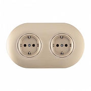 Розетка с заземлением и со шторкой Arte Milano SET08-2 SET08-2-40-1x2 shampan цвет Бежевый