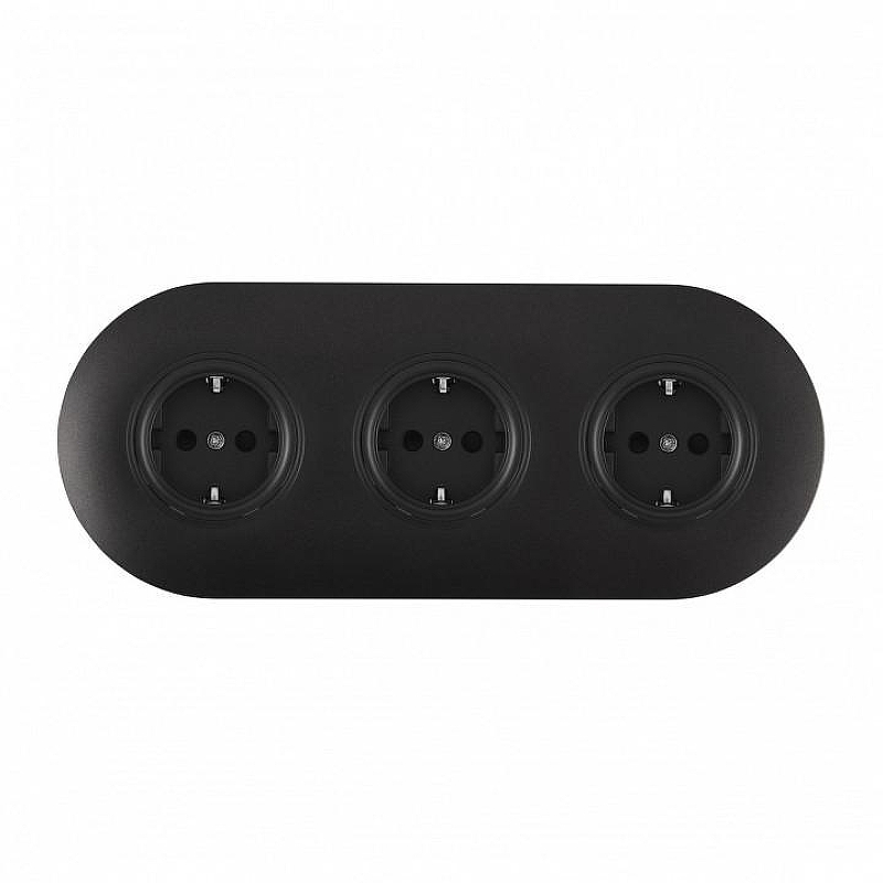 Розетка с заземлением и со шторкой Arte Milano SET08-3 SET08-3-40-1x3 black 