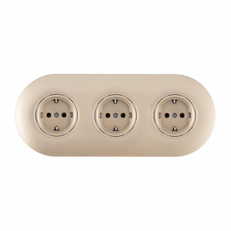 Розетка с заземлением и со шторкой Arte Milano SET08-3 SET08-3-40-1x3 shampan 