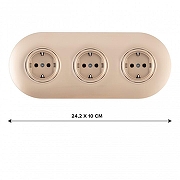 Розетка с заземлением и со шторкой Arte Milano SET08-3 SET08-3-40-1x3 shampan цвет Бежевый-1