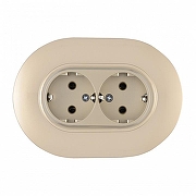 Розетка двойная с заземлением и со шторкой Arte Milano SET08-2 SET08-double-40-2 shampan цвет Бежевый