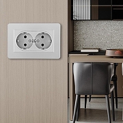 Розетка двойная с заземлением и со шторкой Arte Milano SET16-2 SET16-double-40-2 silver цвет Серебро-1