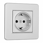 Розетка с заземлением и со шторкой Arte Milano SET16-1 SET16-1-40-1 silver цвет Серебро