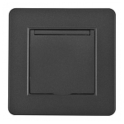 Розетка с заземлением и шторкой, с крышкой Arte Milano SET16-1 SET16-1-41-1 black цвет черный