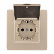 Розетка с заземлением и шторкой, с крышкой Arte Milano SET16-1 SET16-1-41-1 shampan цвет Бежевый