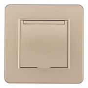 Розетка с заземлением и шторкой, с крышкой Arte Milano SET16-1 SET16-1-41-1 shampan цвет Бежевый-1