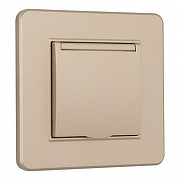 Розетка с заземлением и шторкой, с крышкой Arte Milano SET16-1 SET16-1-41-1 shampan цвет Бежевый-3