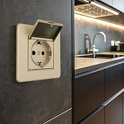 Розетка с заземлением и шторкой, с крышкой Arte Milano SET16-1 SET16-1-41-1 shampan цвет Бежевый-4