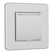 Розетка с заземлением и шторкой, с крышкой Arte Milano SET16-1 SET16-1-41-1 silver цвет серебро-2