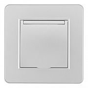 Розетка с заземлением и шторкой, с крышкой Arte Milano SET16-1 SET16-1-41-1 silver цвет Серебро-1