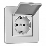 Розетка с заземлением и шторкой, с крышкой Arte Milano SET16-1 SET16-1-41-1 silver цвет Серебро-2
