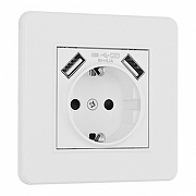 Розетка с заземлением и со шторкой и 2хUSB Arte Milano SET16-1 SET16-1-47-1 white цвет Белый