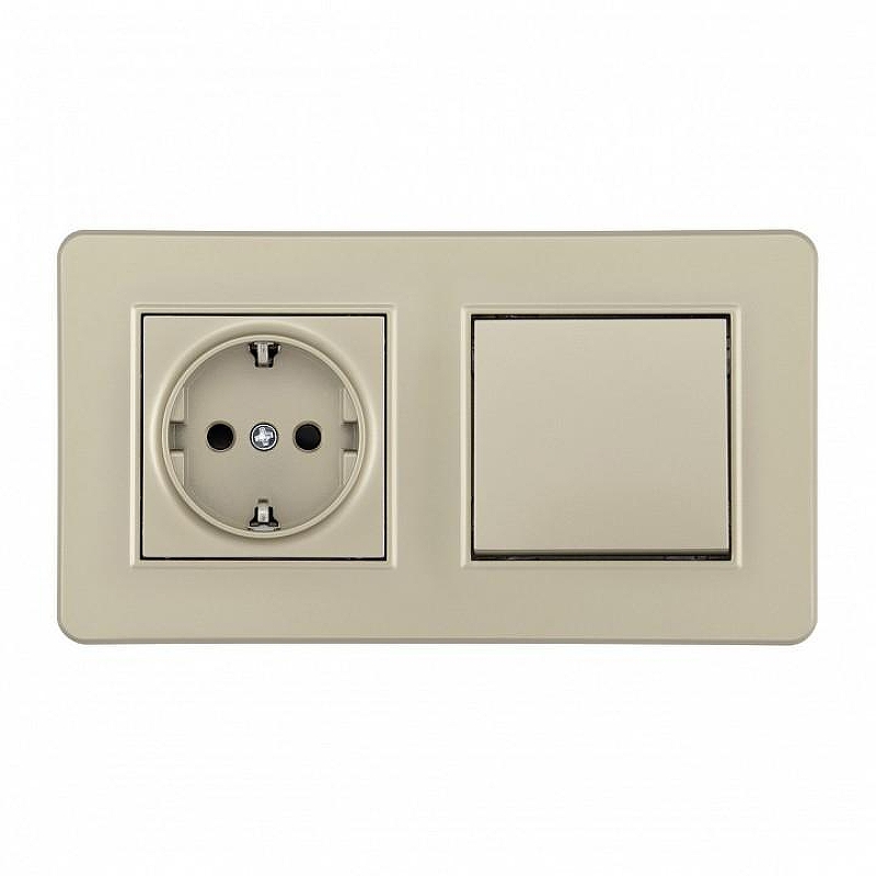 Блок с розеткой и выключателем Arte Milano SET16-2 SET16-2-40-1-30-1 shampan 