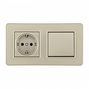 Блок с розеткой и выключателем Arte Milano SET16-2 SET16-2-40-1-30-1 shampan цвет Бежевый