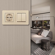 Блок с выключателями двухклавишными Arte Milano SET16-2 SET16-2-40-1-30-2 shampan цвет Бежевый-1