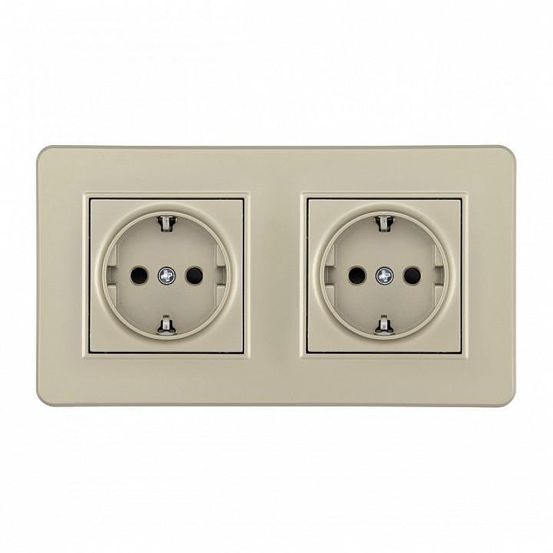 Розетка с заземлением и со шторкой Arte Milano SET16-2 SET16-2-40-1x2 shampan 
