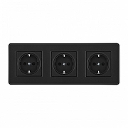 Розетка с заземлением и со шторкой Arte Milano SET16-3 SET16-3-40-1x3 black цвет Черный