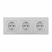 Розетка с заземлением и со шторкой Arte Milano SET16-3 SET16-3-40-1x3 silver цвет Серебро