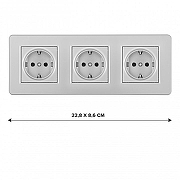 Розетка с заземлением и со шторкой Arte Milano SET16-3 SET16-3-40-1x3 silver цвет Серебро-1