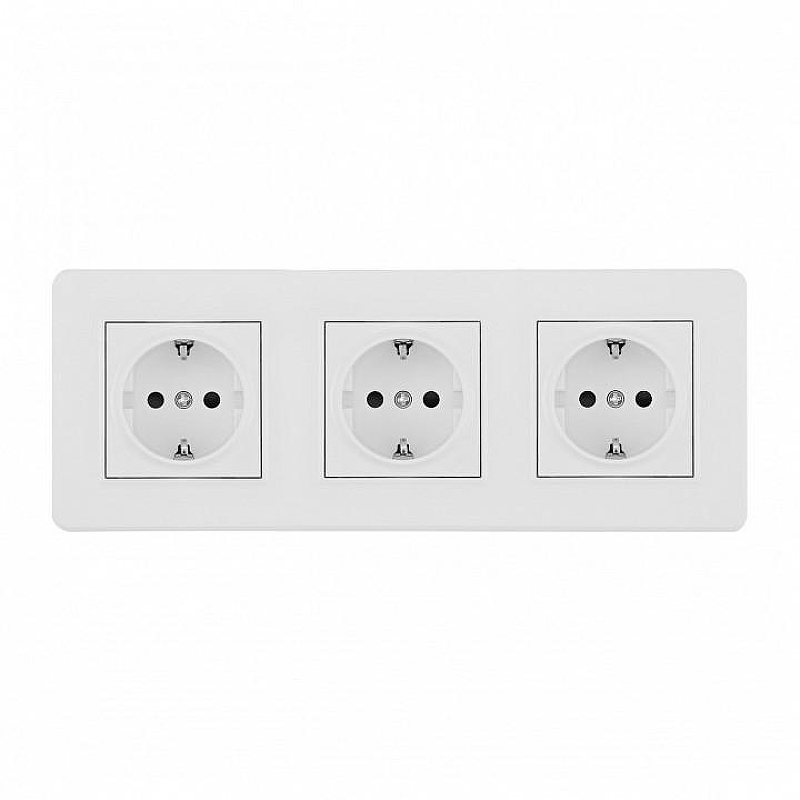 Розетка с заземлением и со шторкой Arte Milano SET16-3 SET16-3-40-1x3 white 