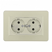 Розетка двойная с заземлением и со шторкой Arte Milano SET16-2 SET16-double-40-2 shampan цвет Бежевый