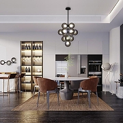 Люстра на штанге ST-Luce Todo SL1184.403.13 цвет плафона/подвески Светло-серый, цвет арматуры Черный-5