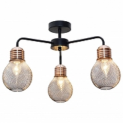 Люстра на штанге TopLight Grissell TL1155-3D цвет плафона/подвески Медь, Прозрачный, цвет арматуры Медь, Хром