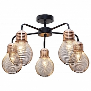Люстра на штанге TopLight Grissell TL1155-5D цвет плафона/подвески Медь, Прозрачный, цвет арматуры Медь, Хром