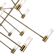 Люстра на штанге ST-Luce Vitra SL1239.303.14 цвет плафона/подвески Белый, Прозрачный, цвет арматуры Латунь-4