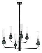 Люстра на штанге ST-Luce MEDEA SL1244.403.06 цвет плафона/подвески Прозрачный, цвет арматуры Черный