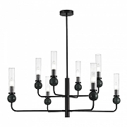 Люстра на штанге ST-Luce MEDEA SL1244.403.08 цвет плафона/подвески Прозрачный, цвет арматуры Черный-1