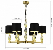 Люстра ST-Luce L1ngott1 SL1759.303.06 цвет плафона/подвески Черный, цвет арматуры Латунь, Оранжевый-4