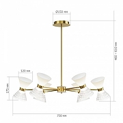 Люстра на штанге ST-Luce SP1R1T SL2004.303.12 цвет плафона/подвески Белый, Прозрачный, цвет арматуры Латунь-1