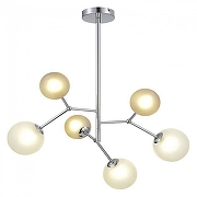 Люстра на штанге EVOLUCE Malte SLE1107-103-06 цвет плафона/подвески Белый, Серый, цвет арматуры Хром-1