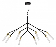 Люстра EVOLUCE Ka1to SLE1129-403-08 цвет плафона/подвески Белый, цвет арматуры Латунь, Черный-1