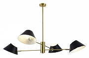 Люстра на штанге EVOLUCE Norb1 SLE1253-343-04 цвет плафона/подвески Белый, Черный, цвет арматуры Латунь-1