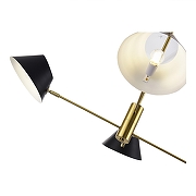 Люстра на штанге EVOLUCE Norb1 SLE1253-343-04 цвет плафона/подвески Белый, Черный, цвет арматуры Латунь-2