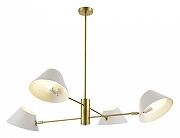 Люстра на штанге EVOLUCE Norb1 SLE1253-353-04 цвет плафона/подвески Белый, цвет арматуры Латунь-1