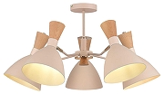 Люстра на штанге EVOLUCE VISTA SLE1256-502-05 цвет бежевый, латунь-1