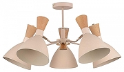 Люстра на штанге EVOLUCE VISTA SLE1256-502-05 цвет плафона/подвески Бежевый, Коричневый, цвет арматуры Бежевый, Латунь