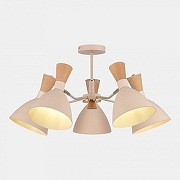 Люстра на штанге EVOLUCE VISTA SLE1256-502-05 цвет плафона/подвески Бежевый, Коричневый, цвет арматуры Бежевый, Латунь-2