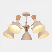 Люстра на штанге EVOLUCE VISTA SLE1256-502-05 цвет плафона/подвески Бежевый, Коричневый, цвет арматуры Бежевый, Латунь-4